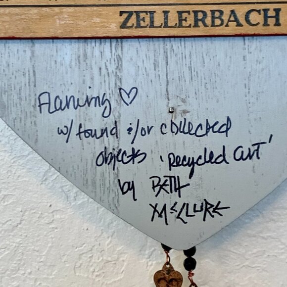 Red Flaming Heart LARGE - recycled art - assemblage art - Signed by artist - Picture 8 of 8